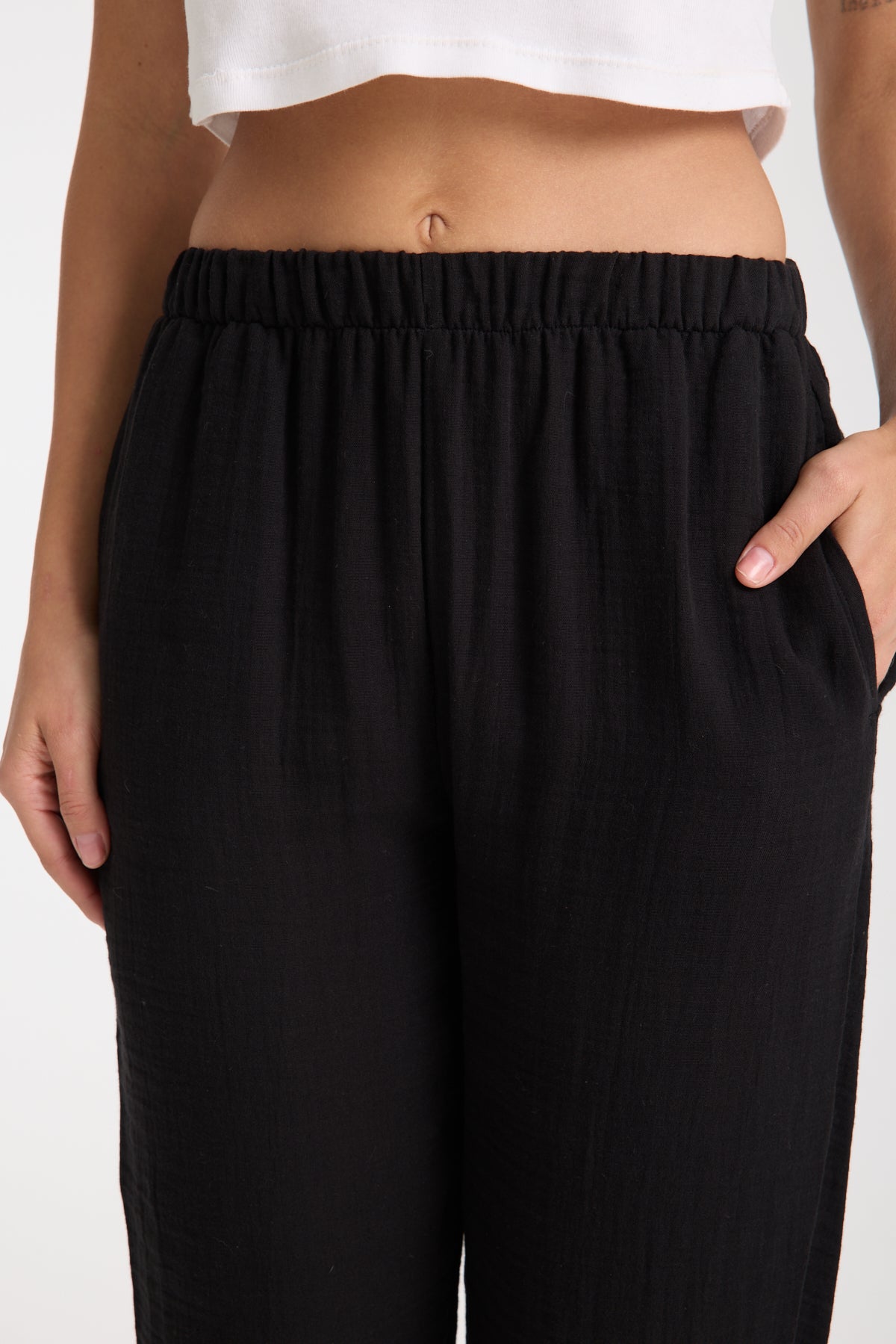 Çift Katlı Müslin Düz Pantolon