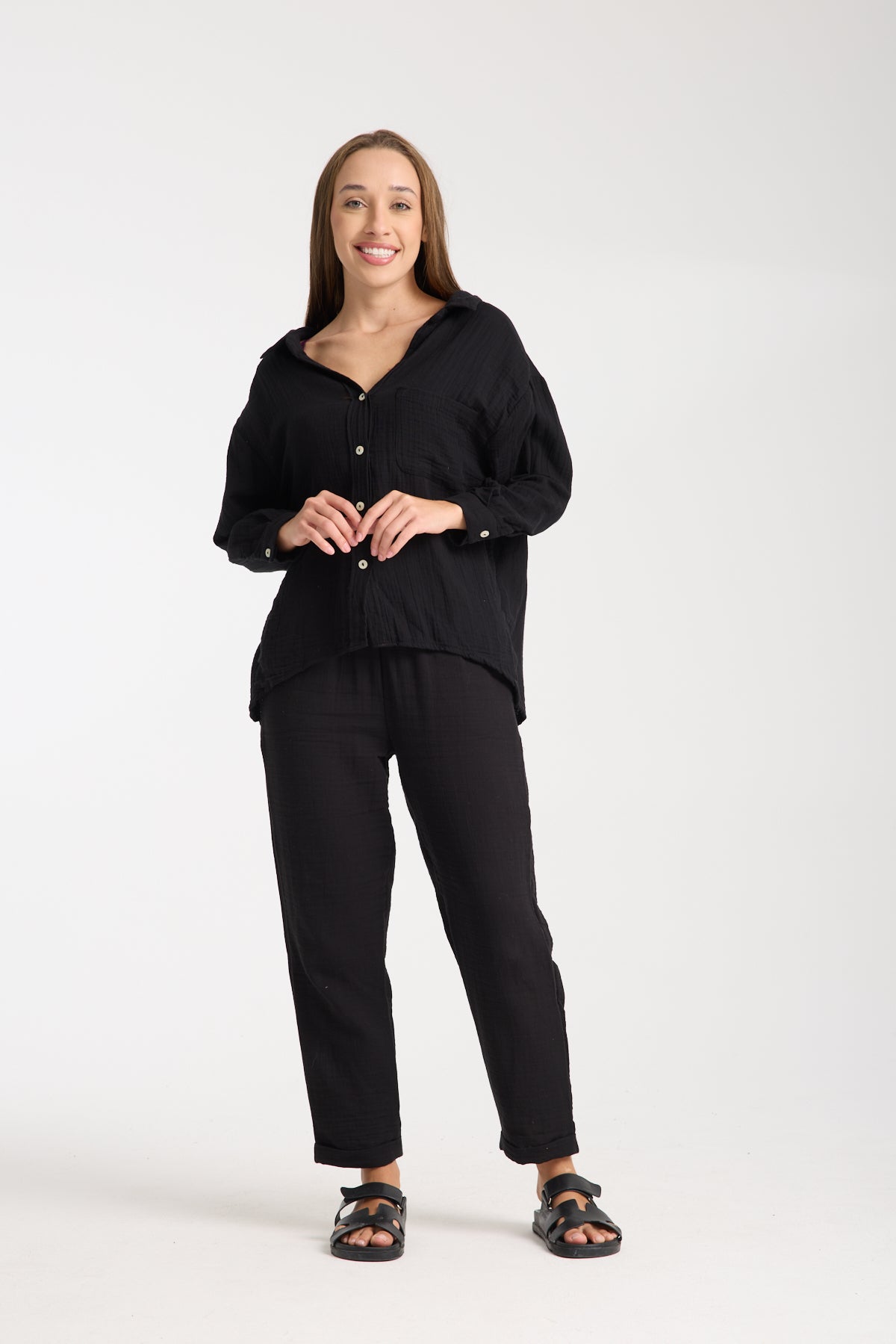 Çift Katlı Müslin Gömlek Takım