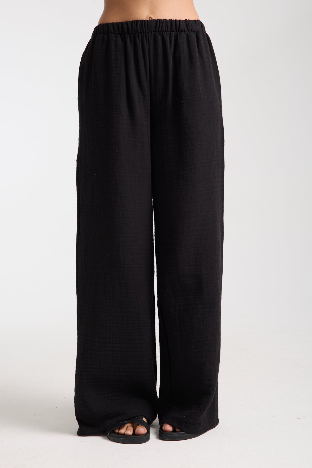 Çift Katlı Müslin Bol Paça Pantolon