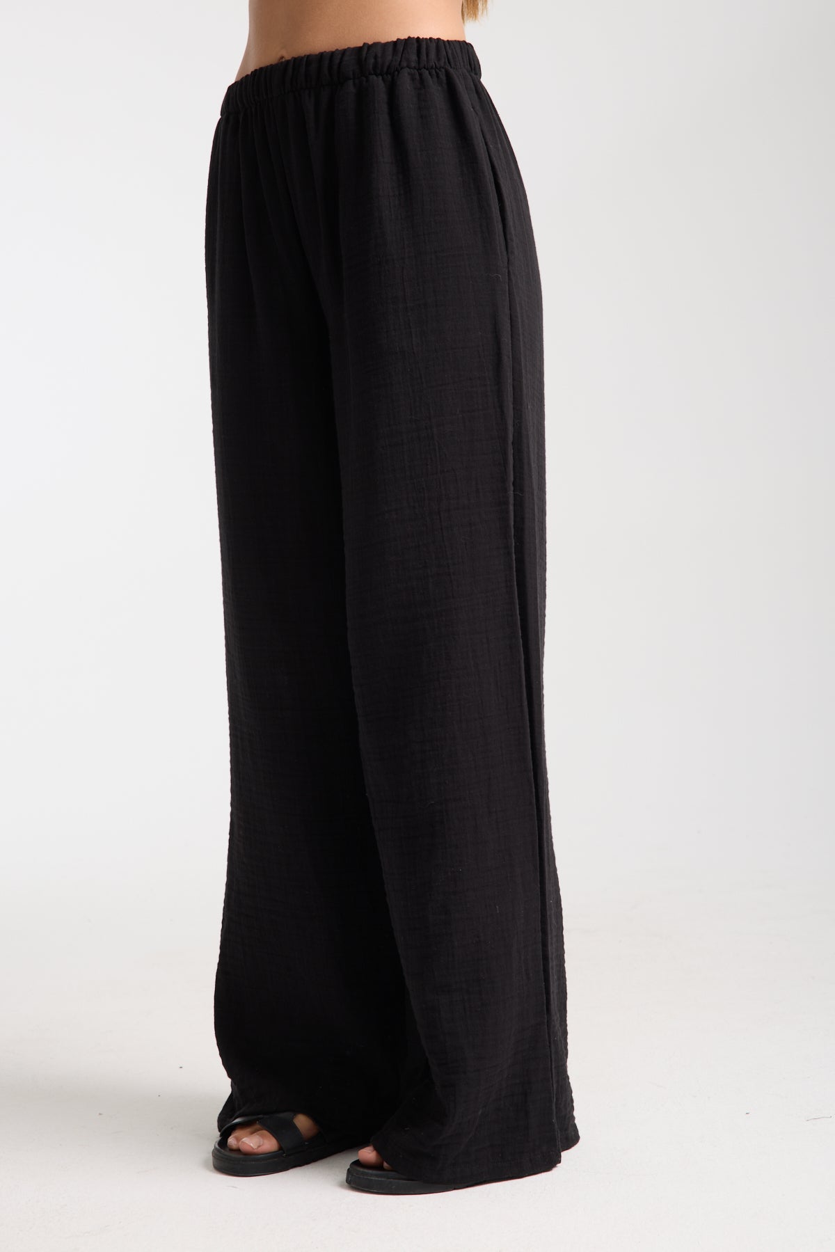 Çift Katlı Müslin Bol Paça Pantolon