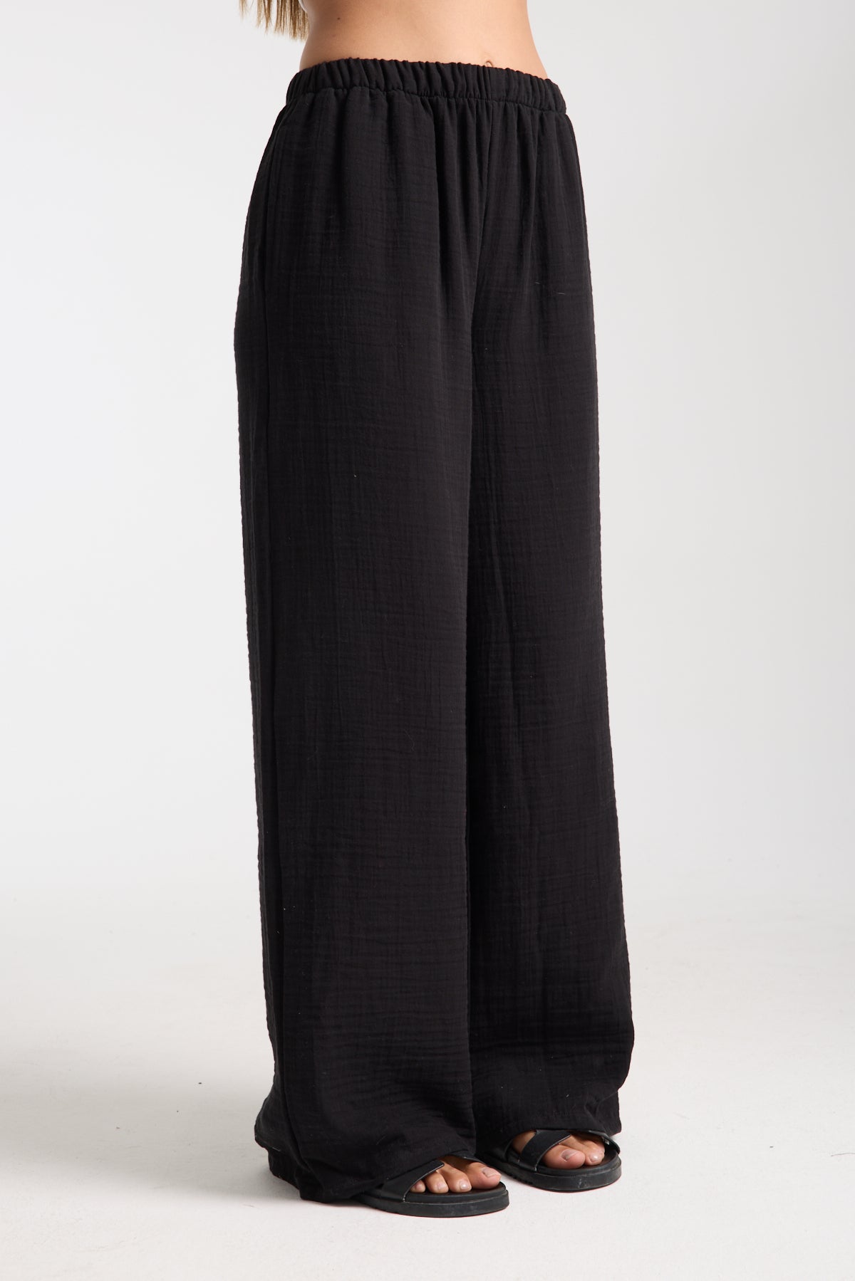 Çift Katlı Müslin Bol Paça Pantolon