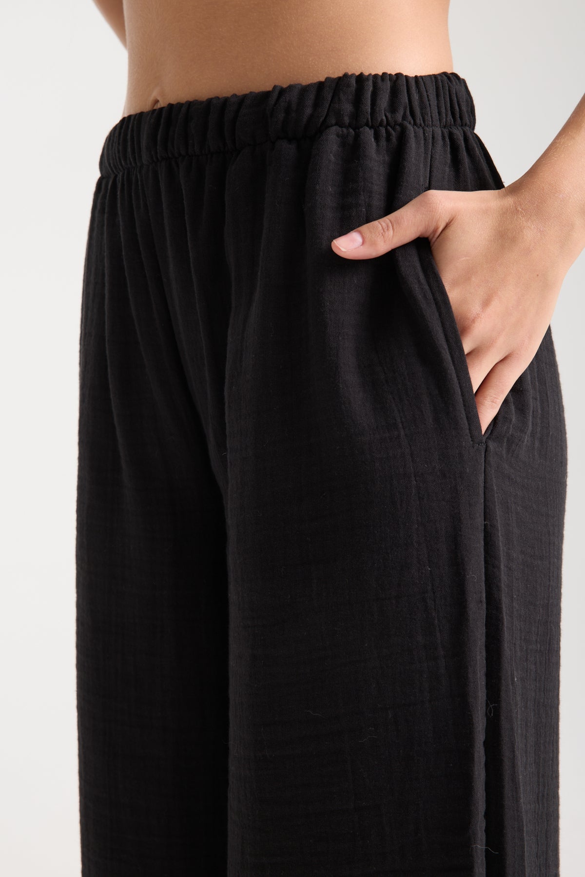 Çift Katlı Müslin Bol Paça Pantolon