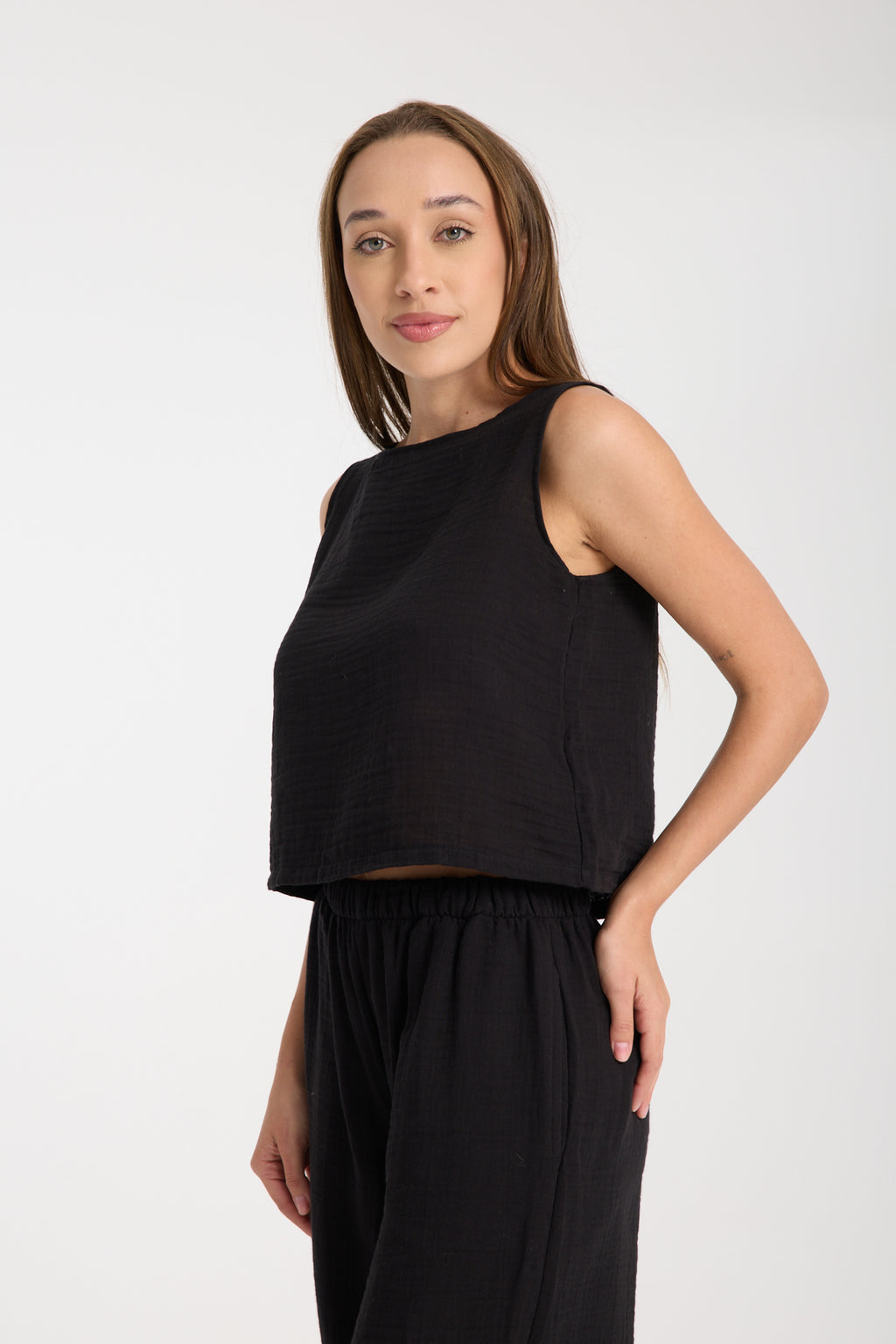 Çift Katlı Müslin Bol Paça Takım