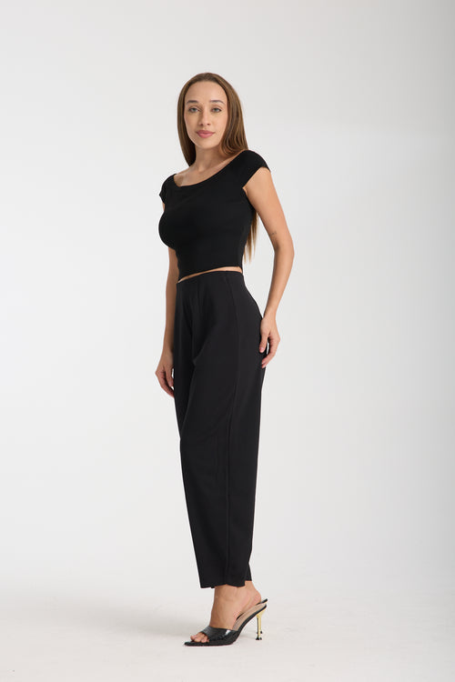 Siyah Scuba Pantolon