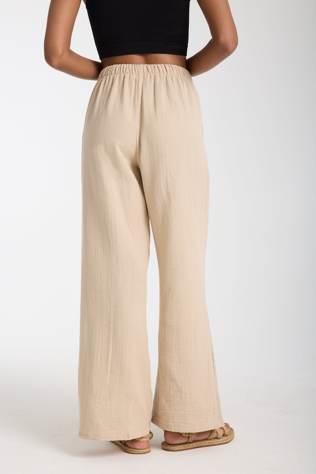 Çift Katlı Müslin Bol Paça Pantolon